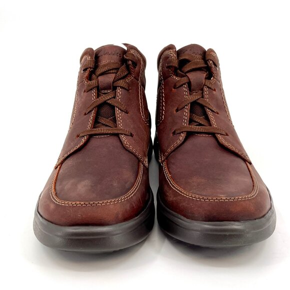 Clarks Bradley Leather Mid Comfort Boots Size 9M Brown Lace‑Up Ankle Boots - Picture 3 of 14
